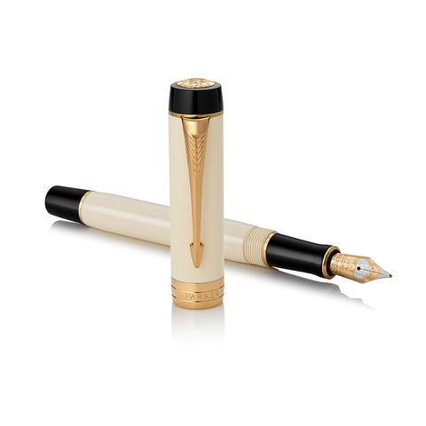 Ручка перьевая Parker Duofold, Ivory/Black GT, F (1931391)