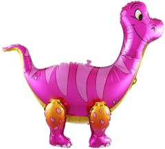 Ходячий шар Динозавр Брахиозавр розовый