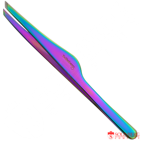 Пинцет для бровей Solinberg G808 (голографик) Ручная заточка