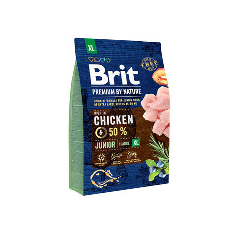 Купить сухой корм Brit Premium by Nature Junior XL для молодых собак (1-3 месяцев) гигантских пород (45–90 кг)