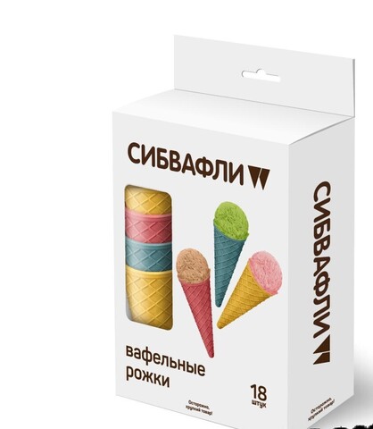 Вафельный рожок 110 см цветной, 12 шт