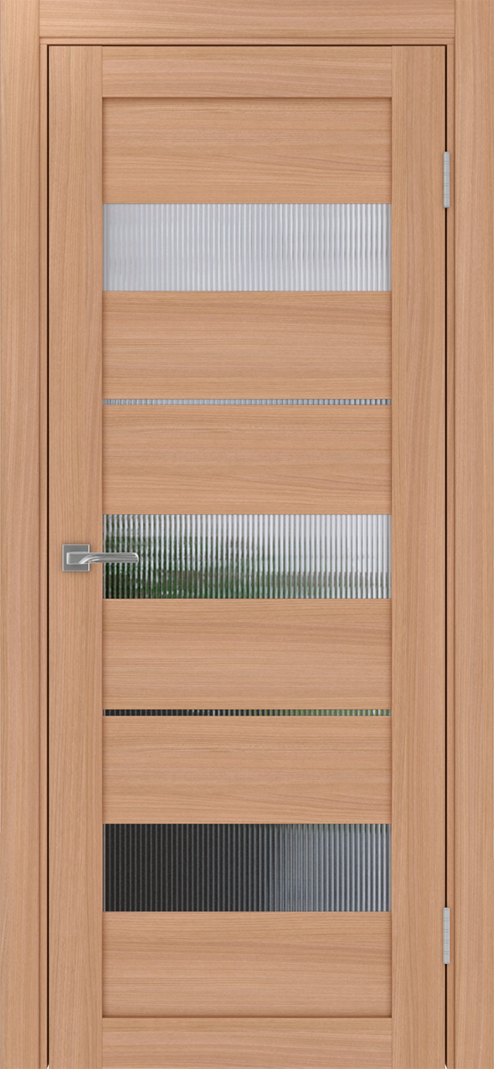 Дверь межкомнатная Оптима Порте Турин 526.122, цвет темный ясень, экошпон, стекло мору