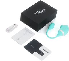 Мятный вакуумный вибростимулятор Tadpole Vibrating Dual Stimulation с виброхвостиком - 