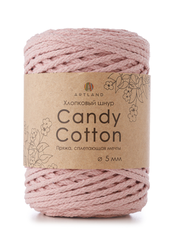 Плетёный шнур Candy cotton 5 мм, 500 гр, 100% х/б, 100 м, св. розовый