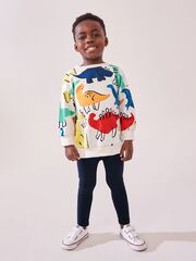 Толстовка и легинсы в комплекте для мальчика Next 650-004, Белый, Темно-синий