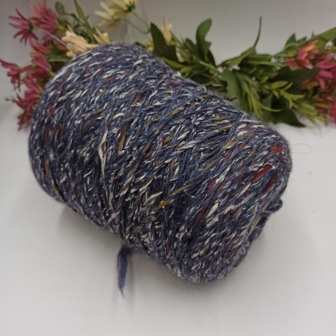 Твид Paella Pecci Filati 150м/100гр Темно-синий