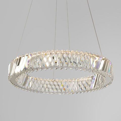 Подвесной светодиодный светильник Eurosvet Solis 101004 LED никель хрусталь Strotskis