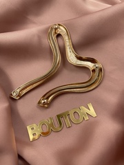 Пряжка-брошь изогнутая для купальника золотистая металлическая