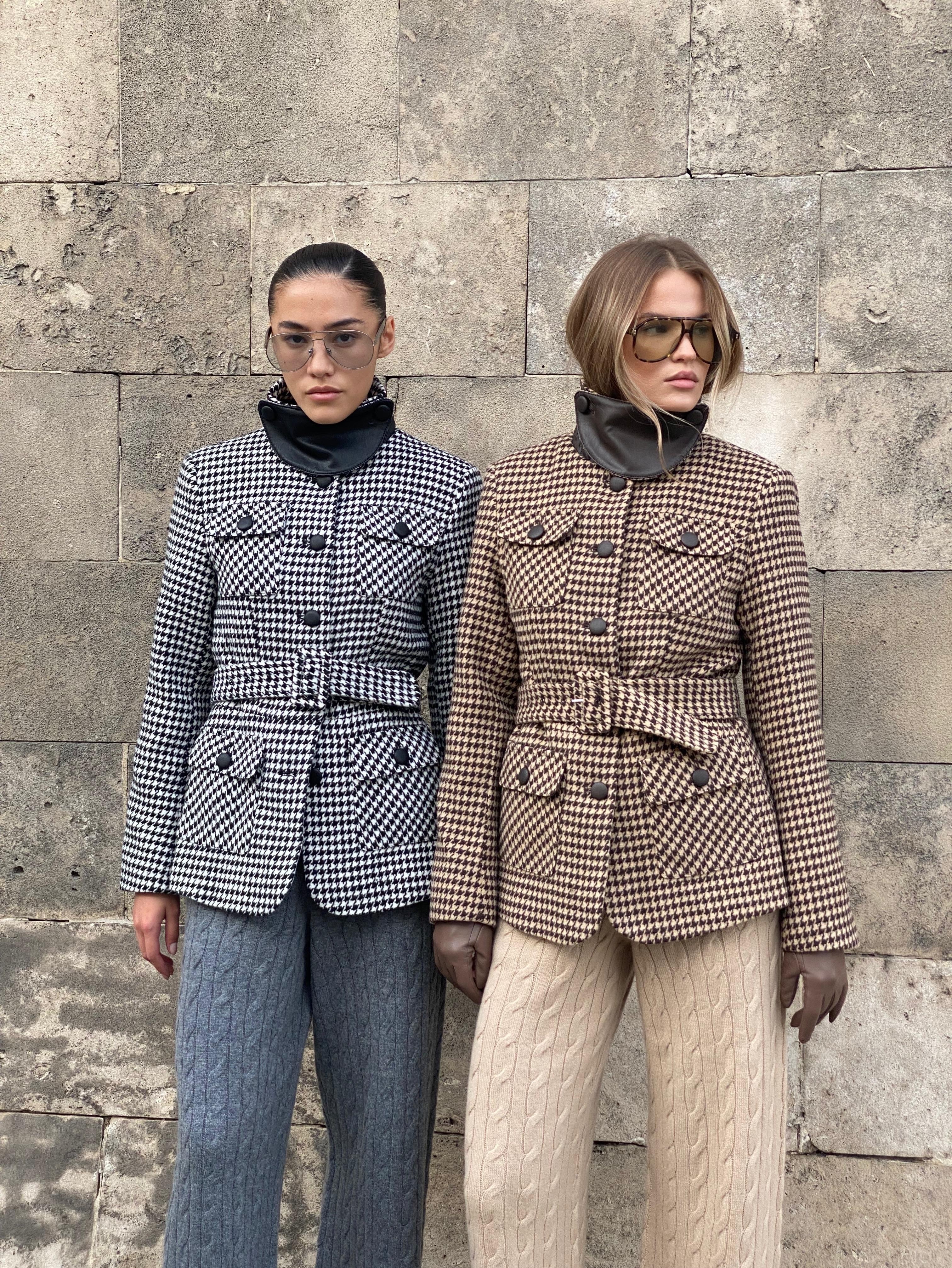 Жакет- пальто из шерсти, Бежевый