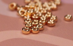 Бусина-спейсер 2 мм отверстие позолота