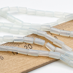 Бусина стекло, цвет лунный камень, размер 6,3*3,5 мм, цена за 26 шт (1/2 нити)