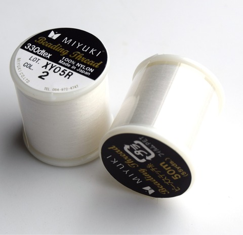 Нитки для бисероплетения Miyuki, цвет слоновая кость.
