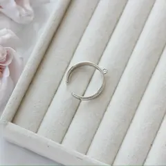 Кольцо с петелькой, регулируемое, родий , Д063