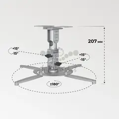 Кронштейн для проектора Cactus CS-VM-PR04-AL серебристый макс.22кг потолочный поворот и наклон — фото 5