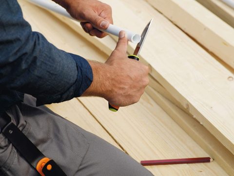 Нож Fiskars для тяжелых работ, черный/оранжевый (1023619)