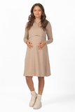 Платье для беременных и кормящих 12964 бежевый