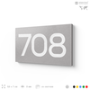 Номер на дверь 708, табличка на дверь для офиса, квартиры, кабинета, аудитории, склада, серая 120х70 мм, Айдентика Технолоджи
