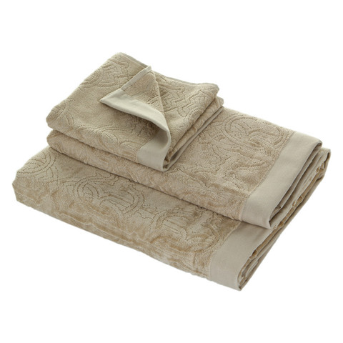 Полотенце 100х150 Roberto Cavalli Logo бежевое