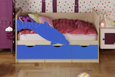 Кровать Дельфин-1 синий мат.