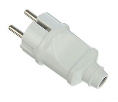 Вилка электрическая с заземл. прям. бел. 16А 250В еврослот UNIVersal А101