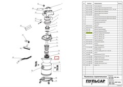 Фильтр воздушный для пылесоса ПУЛЬСАР ПС 201/ПС 251/ПС 301 фетровый  (907-415-018)