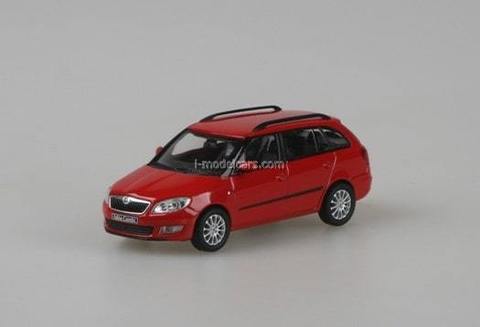 Skoda Fabia II Combi facelift 2010 red Corrida Uni Abrex 1:43