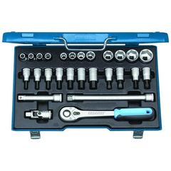 Набор торцевых головок с аксессуарами 1/2" 10-30 мм 27шт | Gedoretools.ru