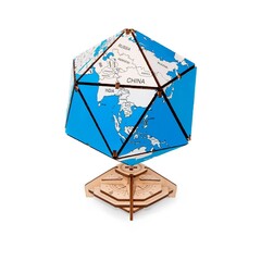 Сборная деревянная модель «Глобус-шкатулка Икосаэдр синий» (EWA)