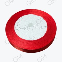 Лента атласная 1,2 см 25 ярдов (красная) №162