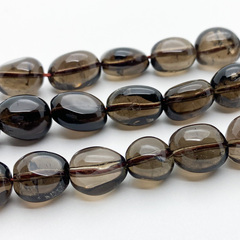 Дымчатый кварц бусины, фриформ, размер около 11-13 мм, цена за набор 15 шт (1/2 нити)