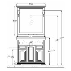 Зеркало РИСПЕКТО 95, слоновая кость
