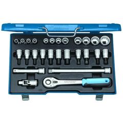 Набор торцевых головок с аксессуарами 1/2" 10-30 мм 27шт | Gedoretools.ru