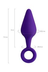 Фиолетовая анальная втулка Bung с петелькой - 11,5 см. - 