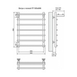 Полотенцесушитель электрический Terminus Ватра с полкой П7 500x696, ТЭН HT-1 300W, левый/правый