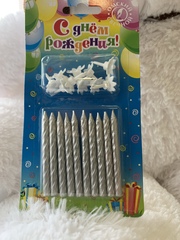 Свечи для торта Серебро