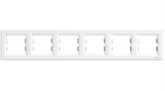 РАМКА ГОРИЗОНТАЛЬНАЯ С/У 6-ПОСТОВ БЕЛЫЙ ASFORA /SCHNEIDER/