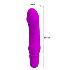 Фиолетовый мини-вибратор Justin -13,5 см. - 
