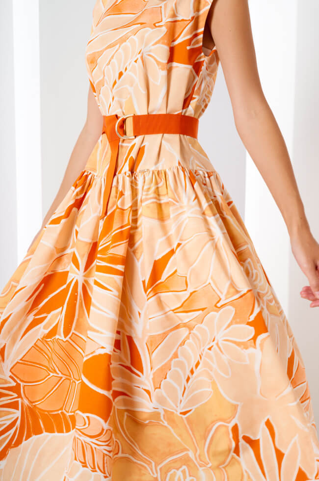 51261 Платье женское (оранжевый принт)