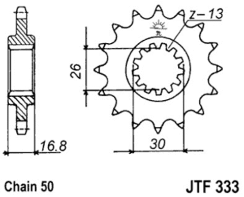 Звезда передняя JTF333.16RB