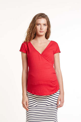Блузка для беременных и кормящх 11440 красный