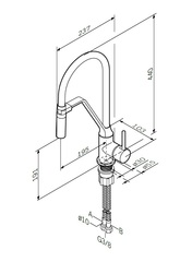 Cмеситель для кухни с гибким изливом AM.PM Like - F8013000
