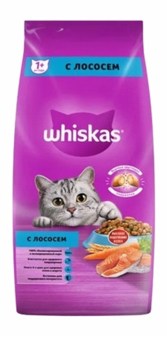 Корм WHISKAS Подушечки С паштетом Лосось 5 кг РОССИЯ