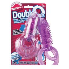 Фиолетовое виброкольцо с подхватом мошонки DOUBLE O 8 PURPLE - 