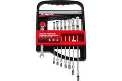 14898 Набор ключей комбинированных, трещоточных шарнирных 8ш