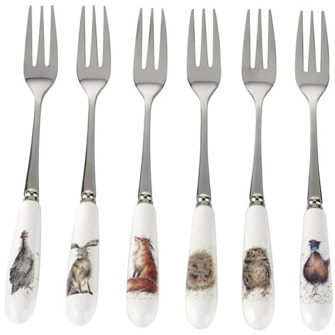 Набор вилок десертных 6шт 15см Забавная фауна подарочная коробка Royal Worcester