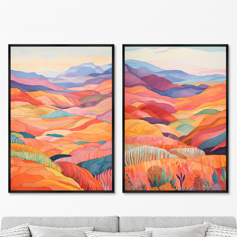 ArtNoMore - Набор из 2-х репродукций картин на холсте Landscape collection, Patchwork carpet, 2024г.