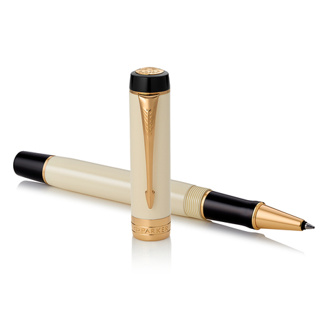 Ручка-роллер Parker Duofold, White/Black GT (1931395)