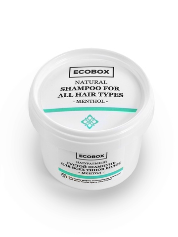 Натуральный густой шампунь для всех типов волос Ментол ECOBOX