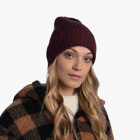 Картинка шапка-бини Buff Hat Wool Knitted Norval Maroon - 2