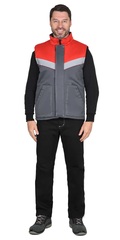 Жилет "СПЕЦ"   серым с красный 
